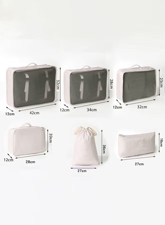 NAYIV Travel Organizer Bags 6-Piece Luggage Organizer Set Travel Bags with Zipper Lightweight Compression Storage Bags Waterproof and Durable Travel Packing Cube Luggage Organizer Bags Suitable for Clothes Shoes Blanket Suitcases and Travel Bags Gray - Image 2